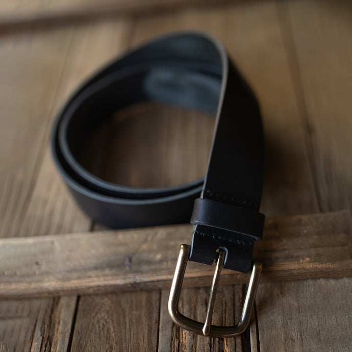 black leather belt