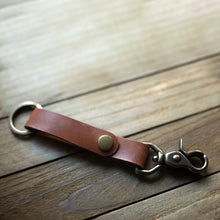 Load image into Gallery viewer, buck brown leather belt loop keychain
