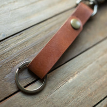 Load image into Gallery viewer, buck brown leather keychain
