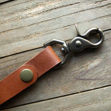 Load image into Gallery viewer, buck brown leather keychain
