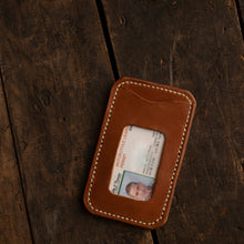 Load image into Gallery viewer, buck brown leather minimalist wallet with id in id slot
