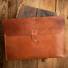 Load image into Gallery viewer, The Simple One - Leather Portfolio Folder - Buck Brown
